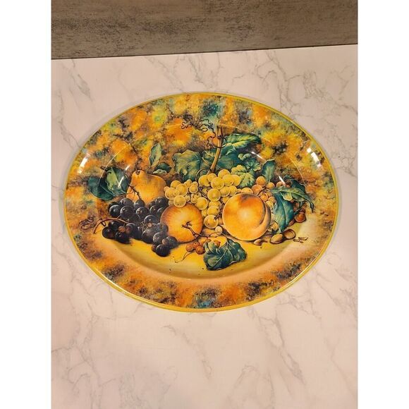 Vintage Daher Decorated Ware Tin Fruit Oval Serving Platter 13" x 10.5" England - Picture 3 of 10